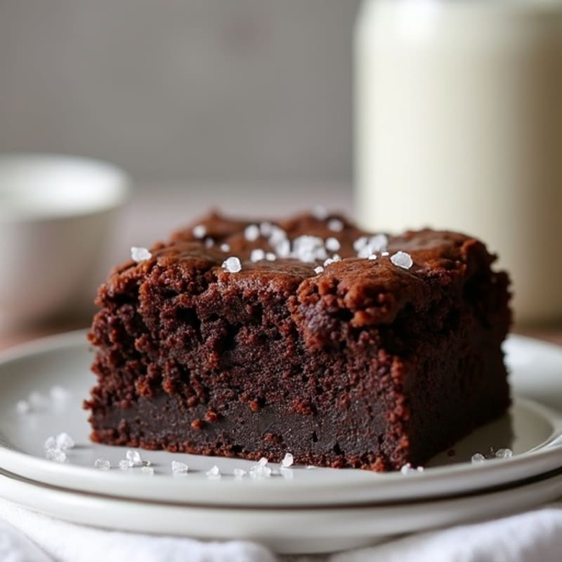 Fudgy Dark Chocolate Protein Brownies with Sea Salt