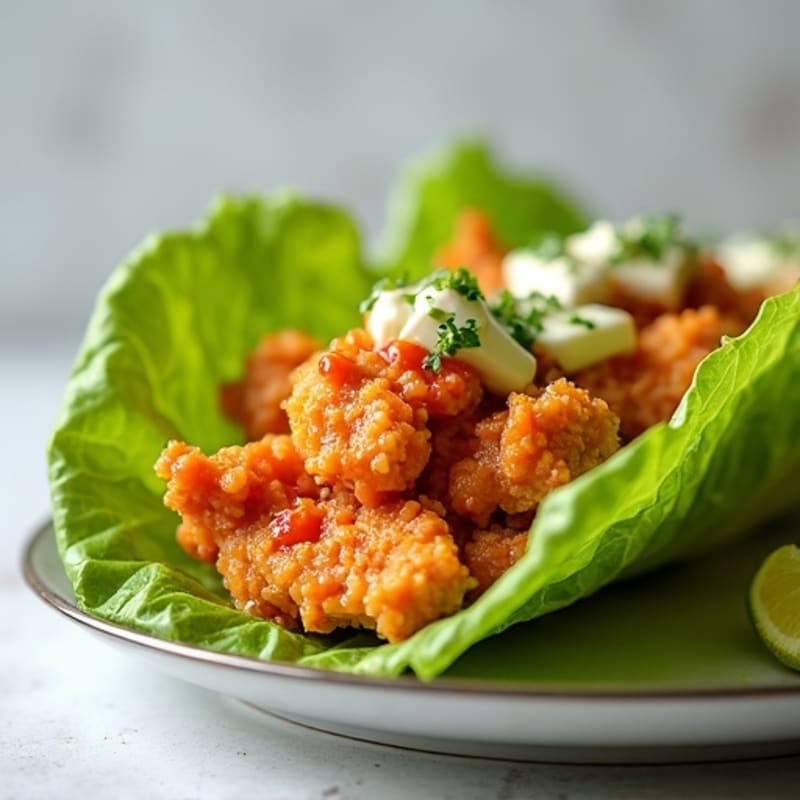 Crispy Buffalo Chicken Lettuce Wrap