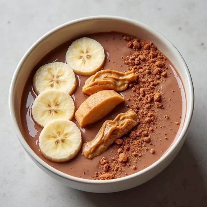 Creamy Chocolate Peanut Butter Protein Smoothie Bowl