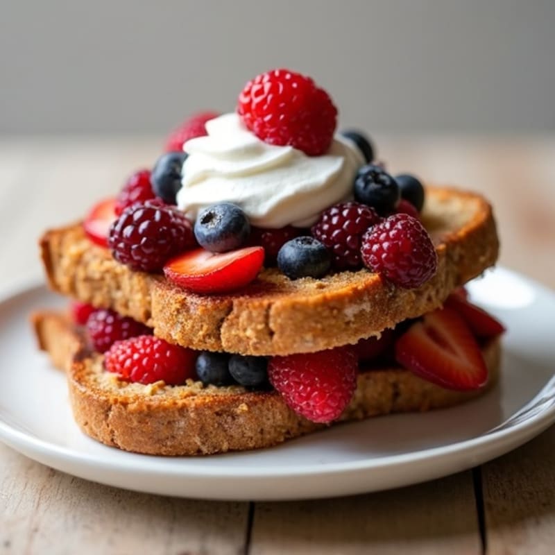 Crispy Baked Peanut Butter and Berry Toast