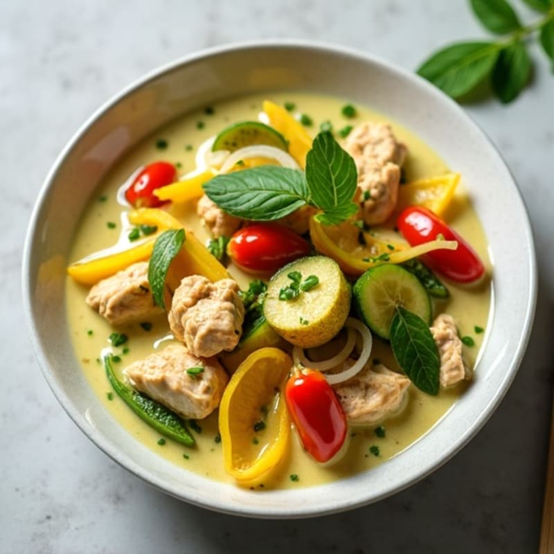 Creamy Chicken and Fresh Vegetable Green Curry