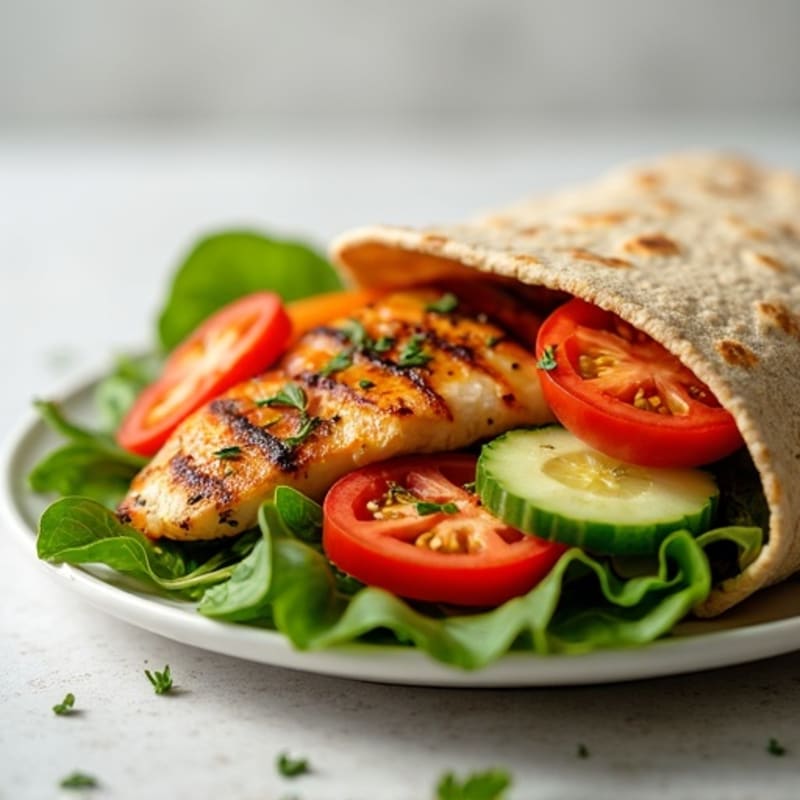 Lemon-Herb Grilled Chicken and Fresh Veggie Wrap