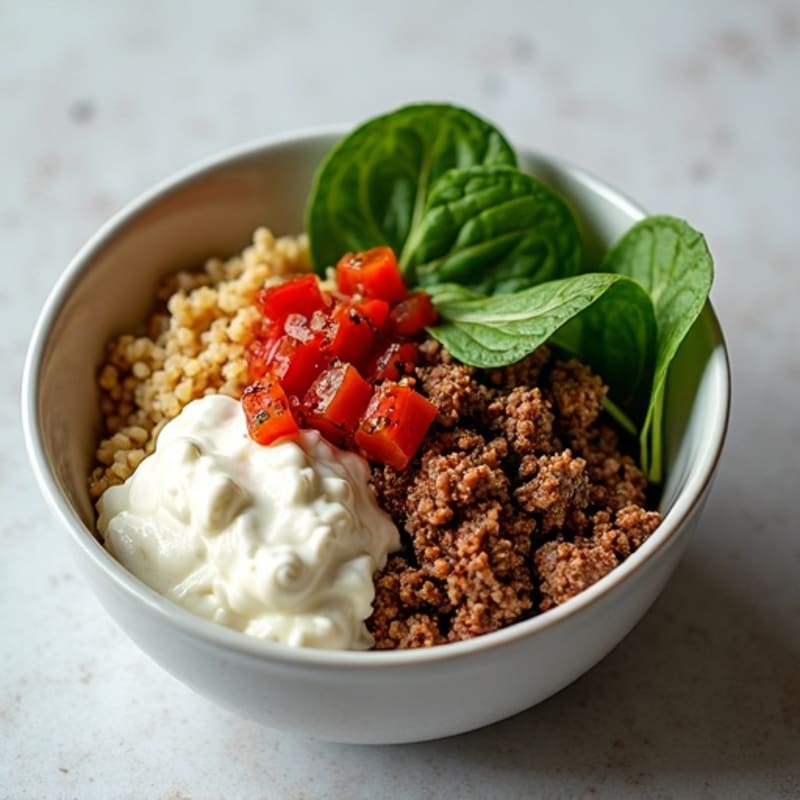 Seasoned Ground Beef Bowl with Special Sauce