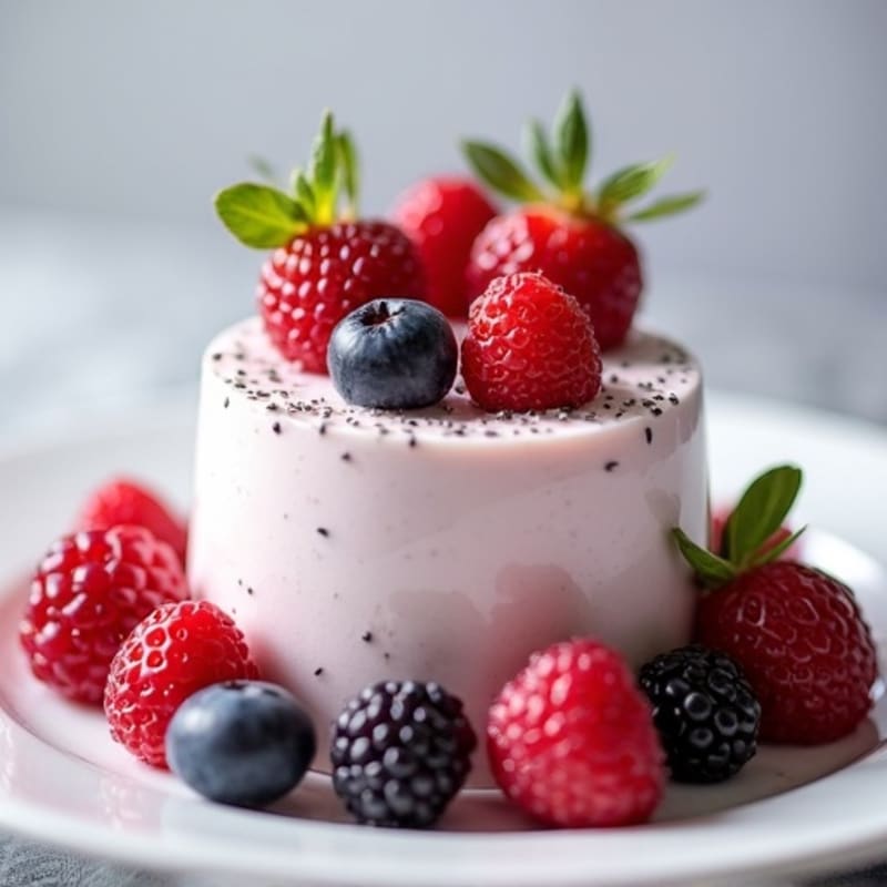 Silky Greek Yogurt Protein Mousse with Mixed Berries