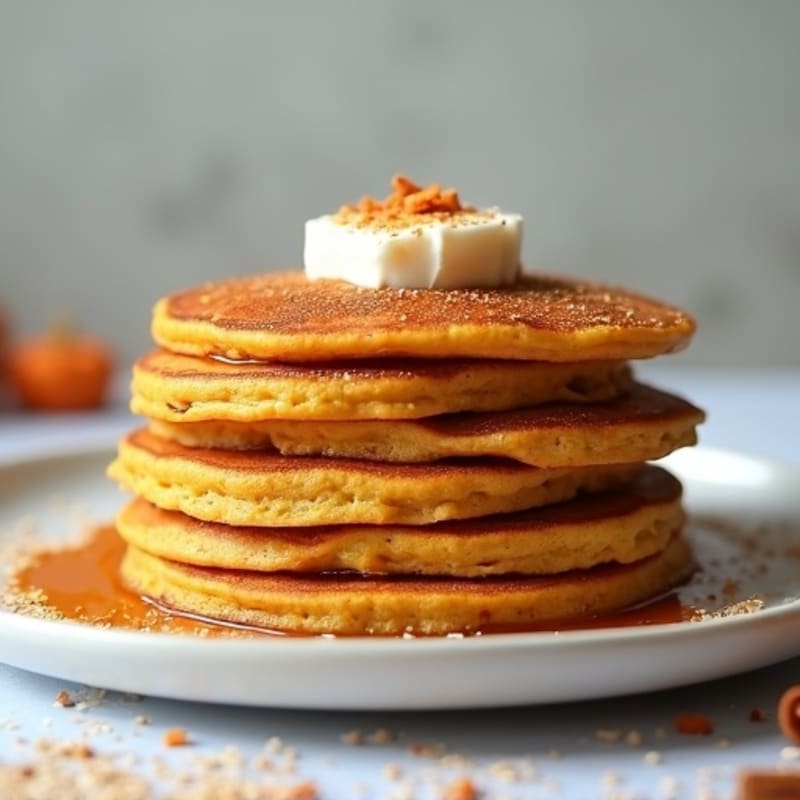 Fluffy Pumpkin Spice Protein Pancakes