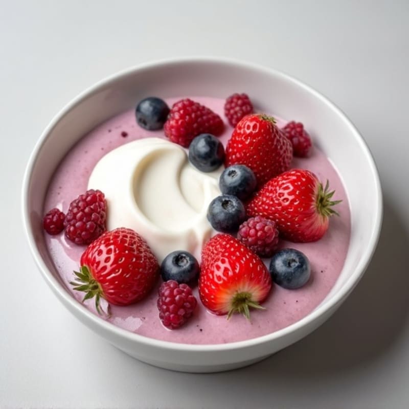 Silky Greek Yogurt Protein Mousse with Mixed Berries