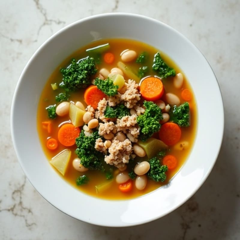 Hearty White Bean and Kale Soup with Lean Turkey