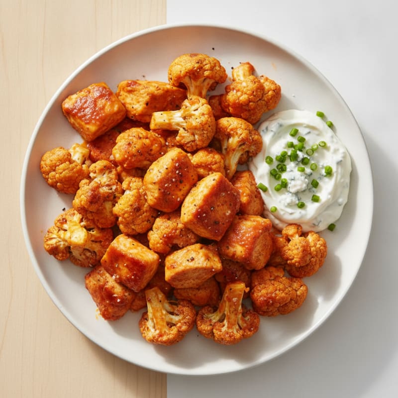 Buffalo Chicken and Cauliflower Bites