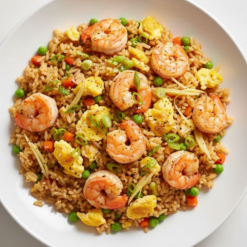 Shrimp Fried Rice with Scrambled Eggs