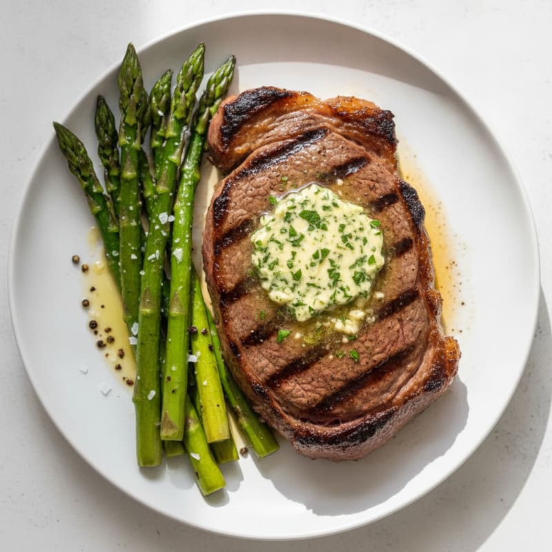 Grilled Steak with Herb Butter