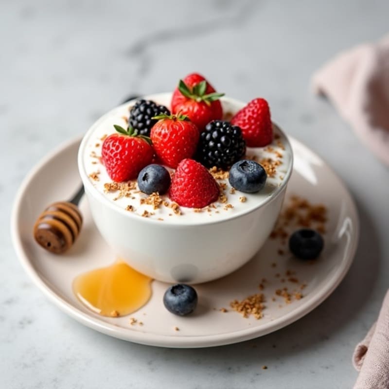 Creamy Greek Yogurt Protein Pudding with Berries