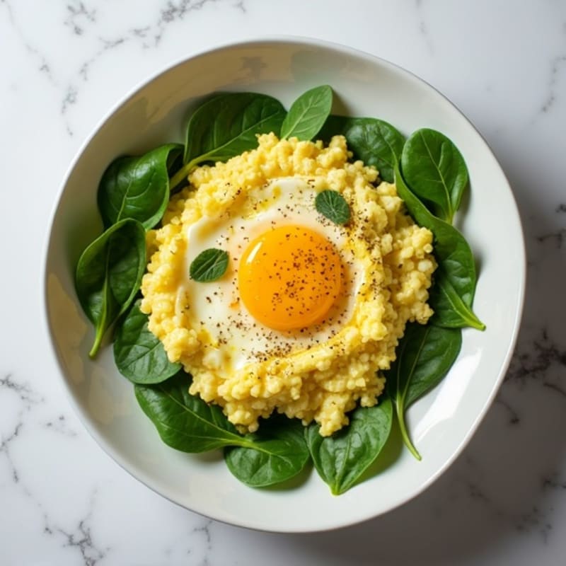 Egg White Spinach Scramble
