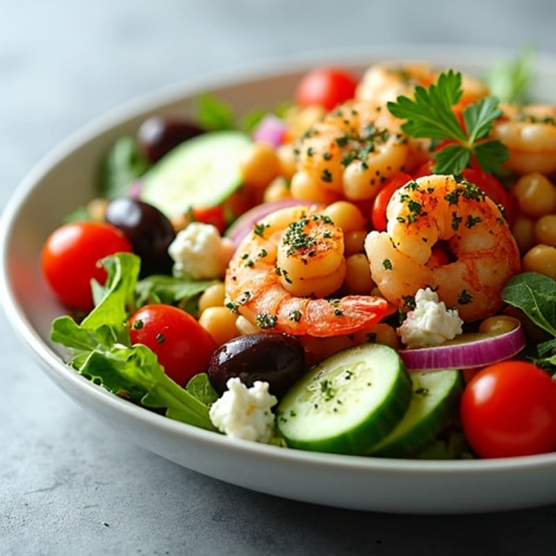 Fresh Mediterranean Chopped Salad with Herb-Marinated Feta