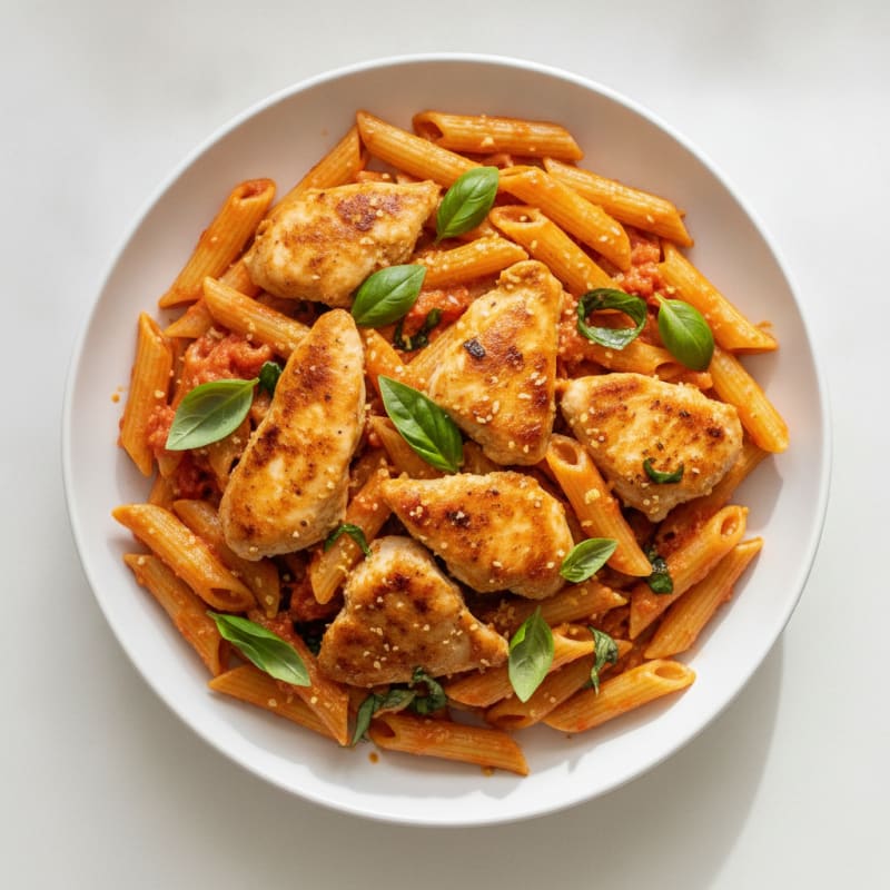 Creamy Tomato Chicken Pasta with Basil