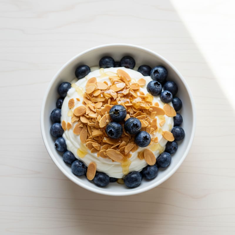Protein Yogurt Parfait with Berries and Crunchy Almonds