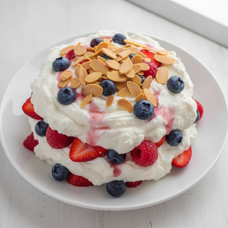 Greek Yogurt Protein Parfait with Mixed Berries and Almonds