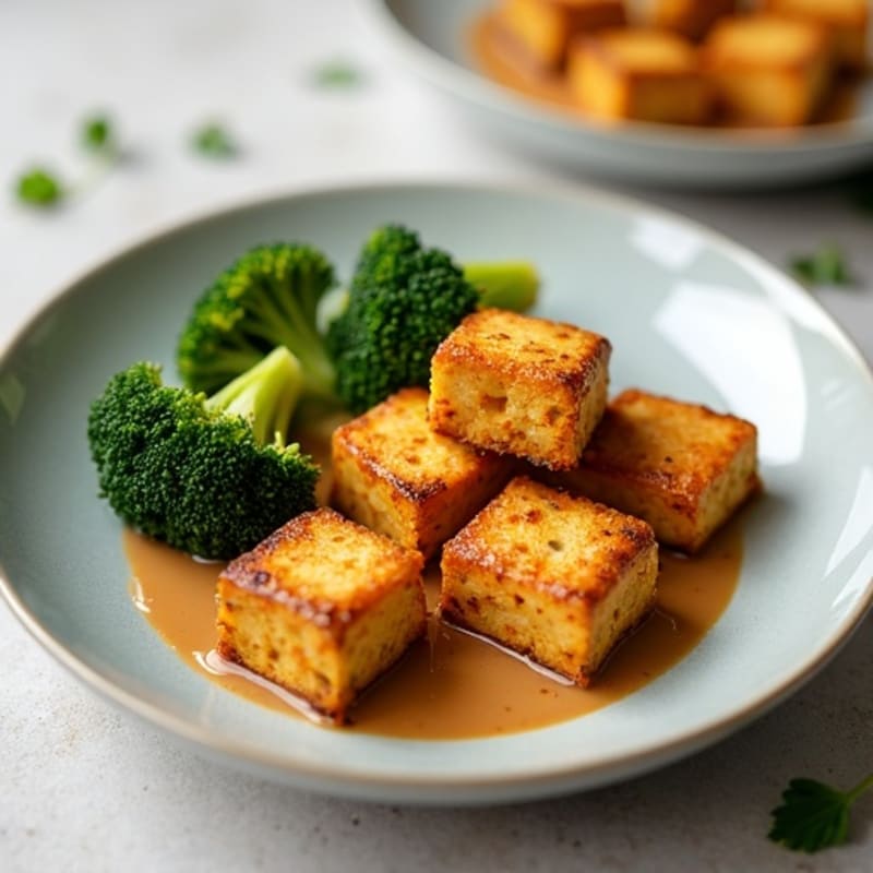 Crispy Peanut Tofu with Roasted Broccoli