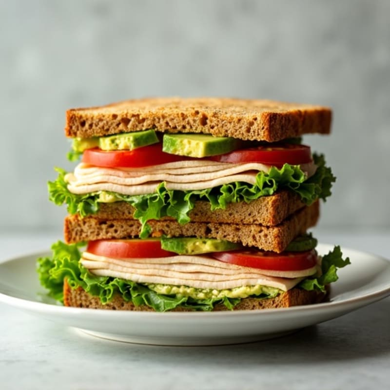 Stacked Turkey Club with Fresh Avocado Spread