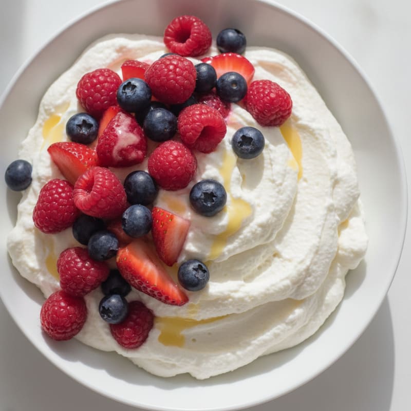 Greek Yogurt Protein Mousse with Mixed Berries
