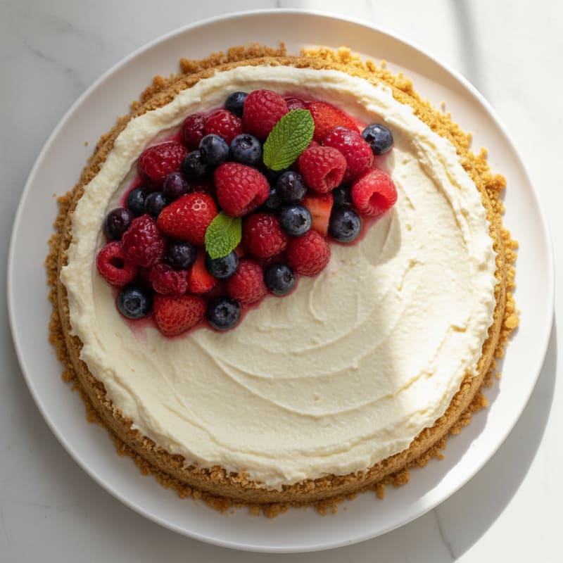 Greek Yogurt Protein Cheesecake with Berries