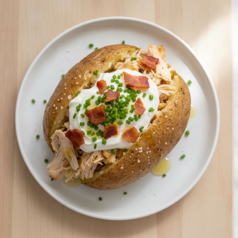 Loaded Chicken and Chive Baked Potato