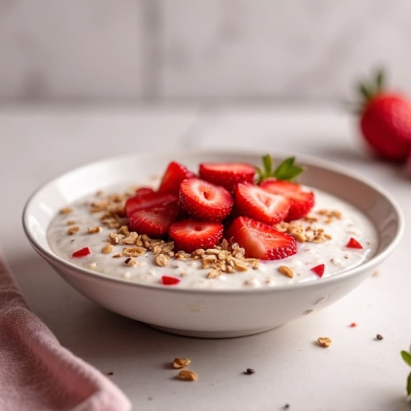Creamy Strawberry Protein Overnight Oats