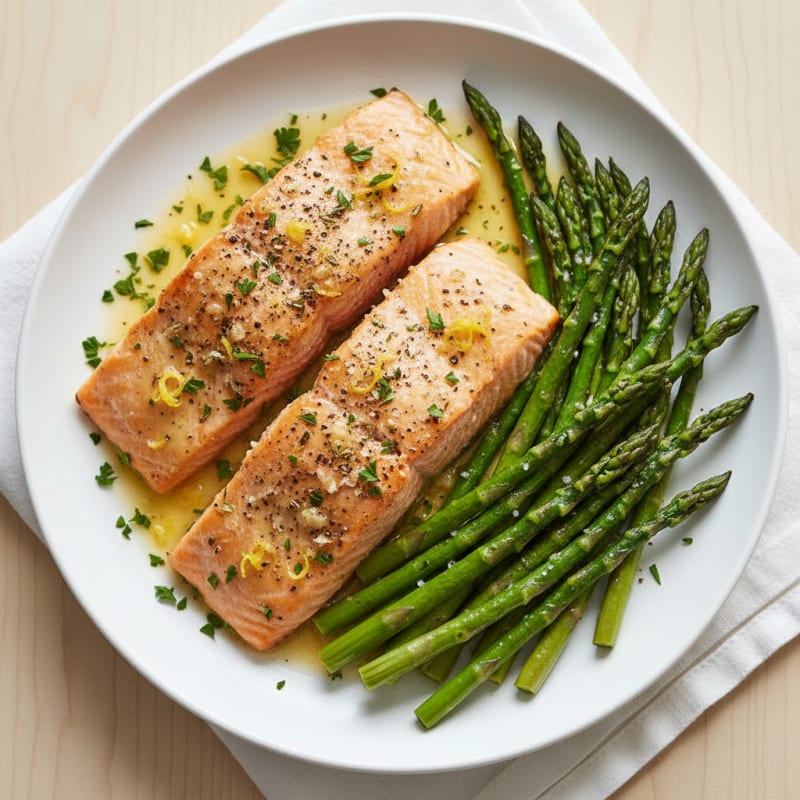 Lemon-Herb Baked Salmon with Asparagus