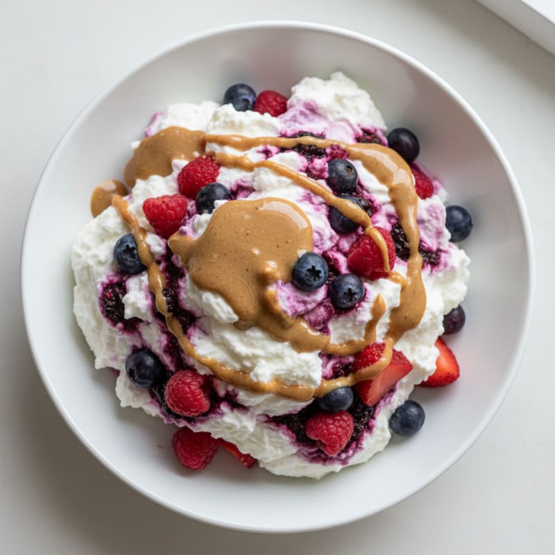 Greek Yogurt Protein Mousse with Mixed Berries