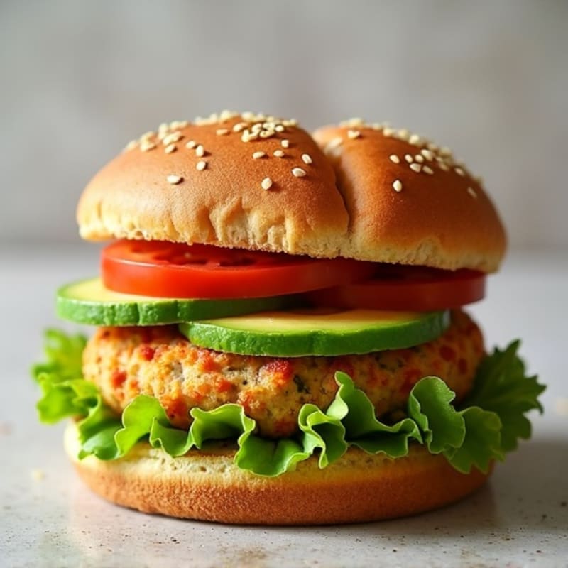 Crispy Turkey Burger with Fresh Avocado