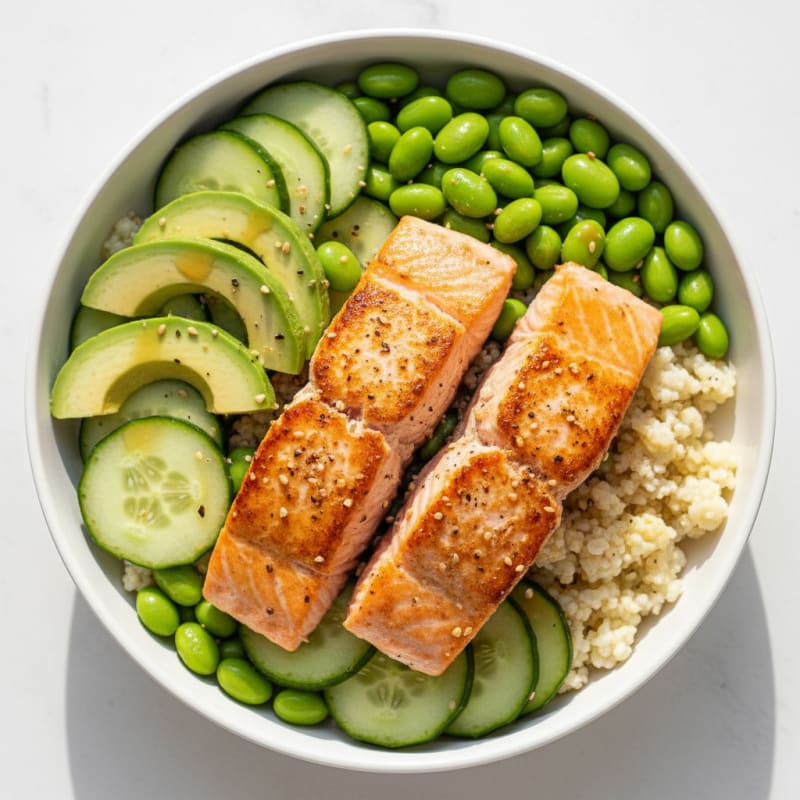 Crispy Pan-Seared Salmon Sushi Bowls