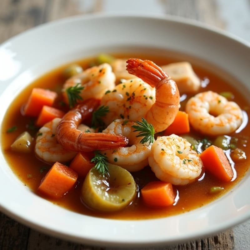 Hearty Chicken, Shrimp, and Vegetable Stew