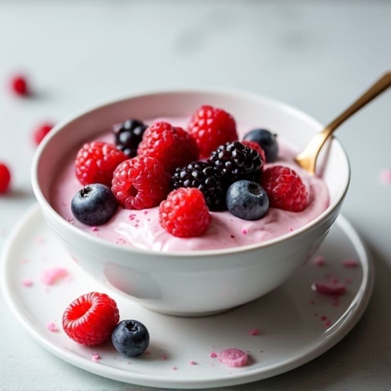 Silky Greek Yogurt with Mixed Berries