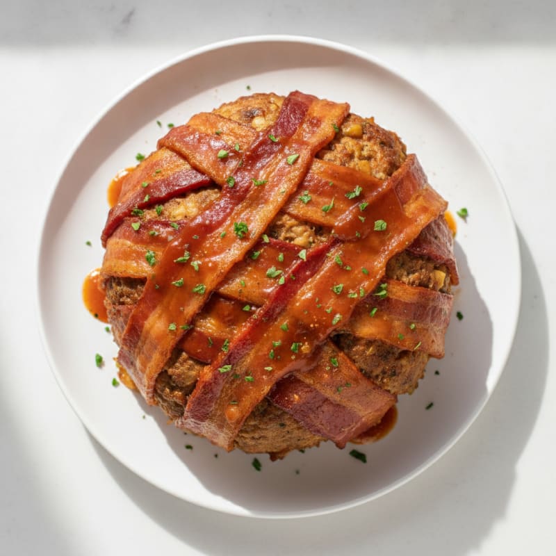 BBQ Bacon-Wrapped Meatloaf with Glaze