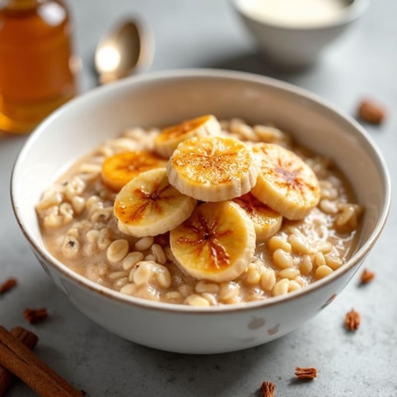 Warm Caramelized Banana Protein Oatmeal