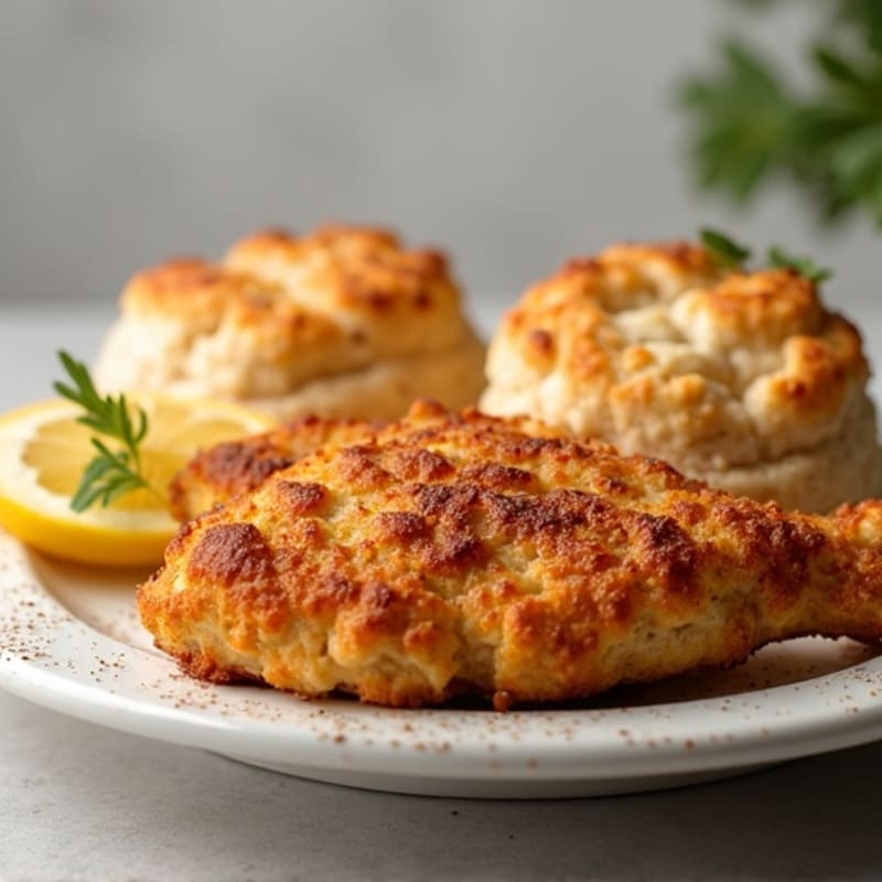 Crispy Baked Chicken and Fluffy Whole Wheat Biscuits