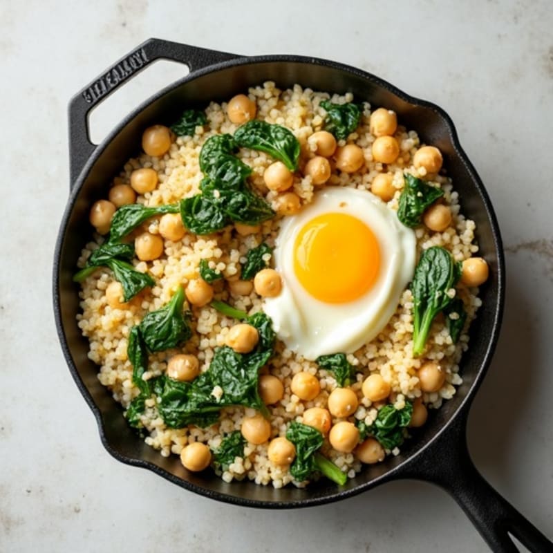 Creamy Chickpea and Quinoa Skillet with Spinach