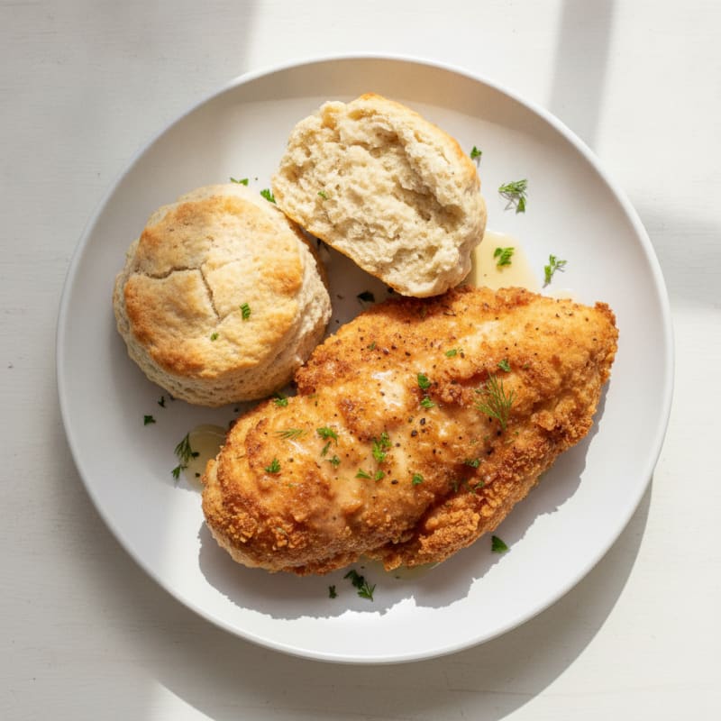 Buttermilk Fried Chicken with Fluffy Biscuits