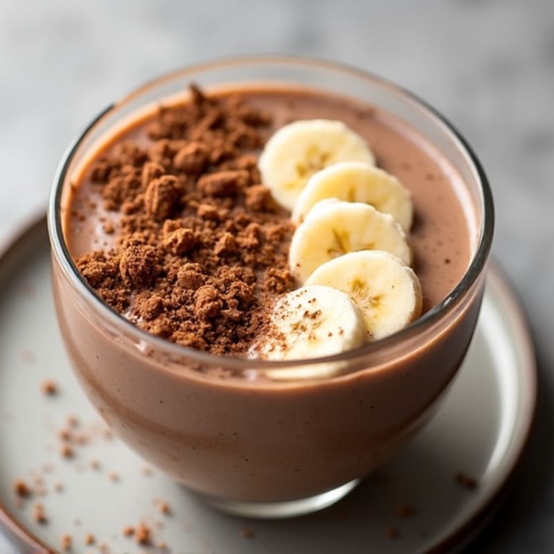 Creamy Peanut Butter Chocolate Protein Smoothie Bowl