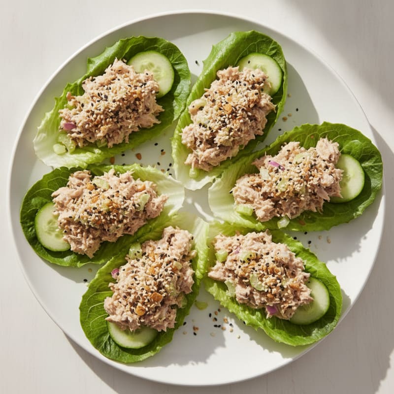 Tuna Salad Lettuce Wraps with Crisp Veggies