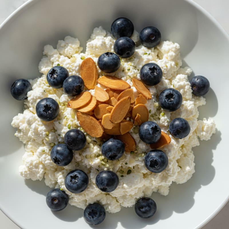 Cottage Cheese Berry Protein Bowl with Almonds