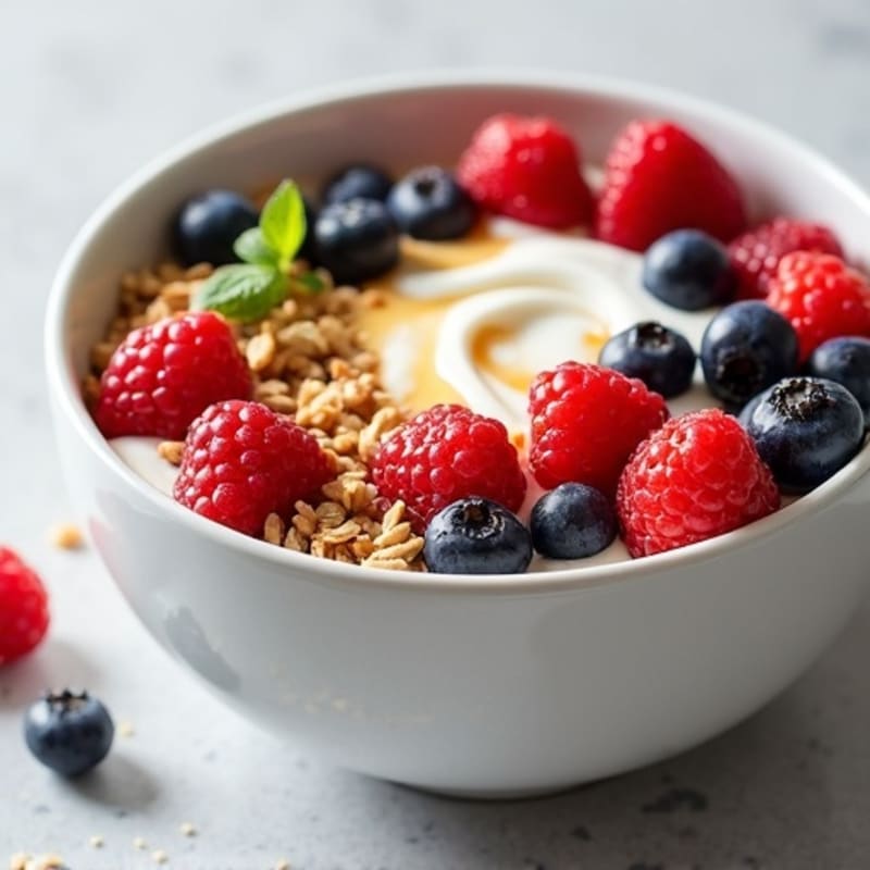 Creamy Greek Yogurt Bowl with Mixed Berries and Almond Butter
