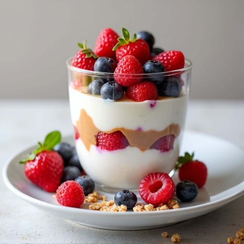 Creamy Greek Yogurt Protein Parfait with Berries and Almond Butter