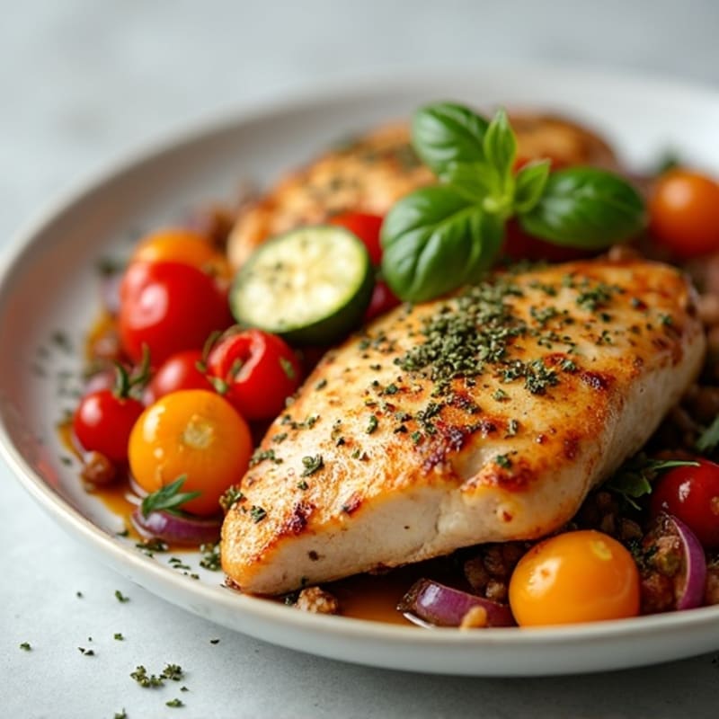 Herb-Roasted Chicken with Mediterranean Vegetables