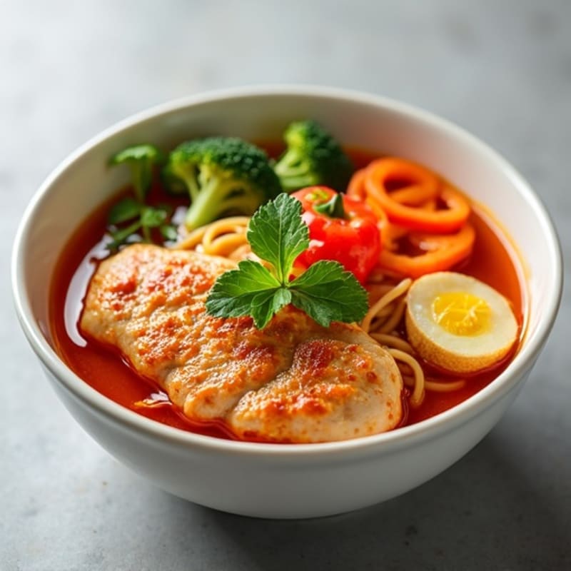 Chicken and Fresh Vegetable Spicy Sriracha Ramen