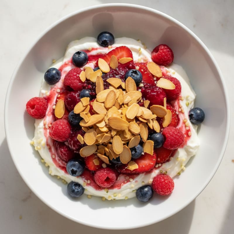 Greek Yogurt Protein Parfait with Mixed Berries