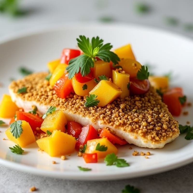 Crispy Pistachio-Crusted Mahi Mahi with Mango Salsa
