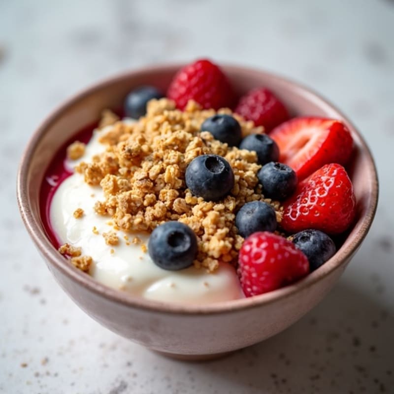 Creamy Greek Yogurt with Fresh Berries and Crunchy Granola