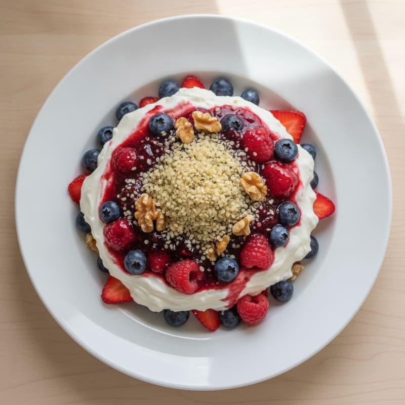 Greek Yogurt Protein Parfait with Mixed Berries
