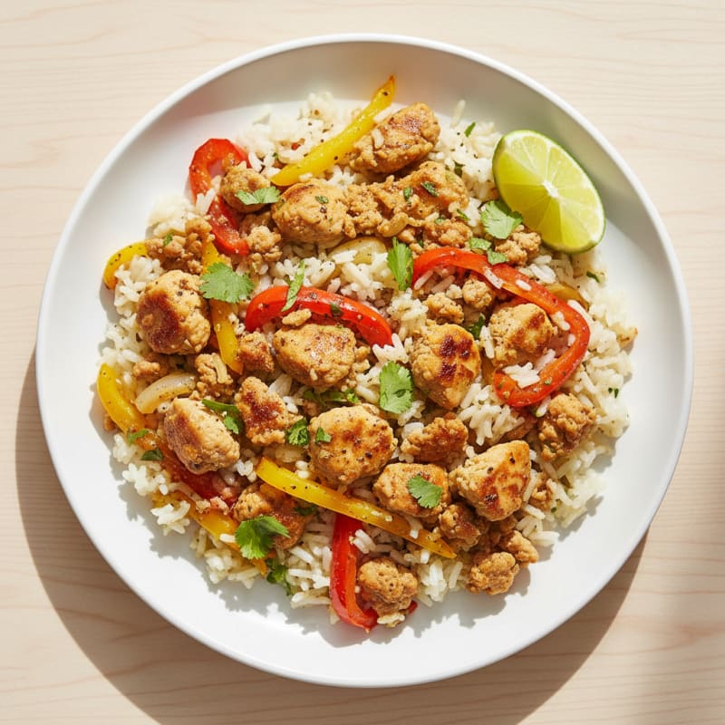 Zesty Ground Chicken and Rice Skillet