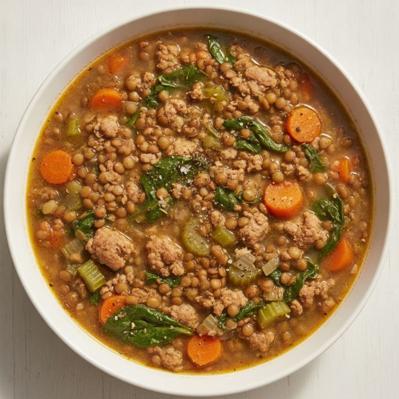 Hearty Lentil Soup with Garden Vegetables